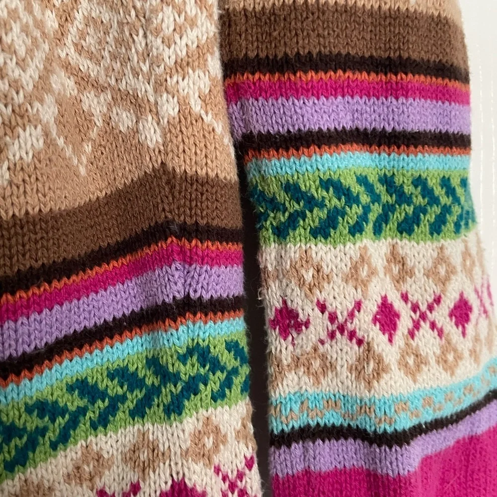 GAP Kids Girls L (10) Chunky Knit Multicolor Striped Sweater Dress 100% Cotton